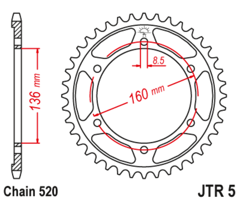 Звезда ведомая JTR5 40