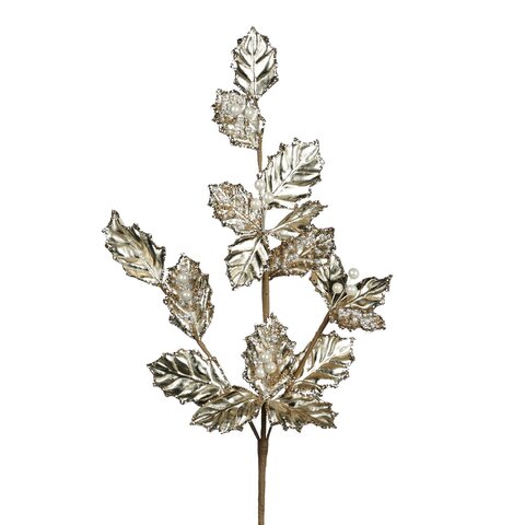 Ветка с ягодками и жемчужинками 64см Goodwill шампань