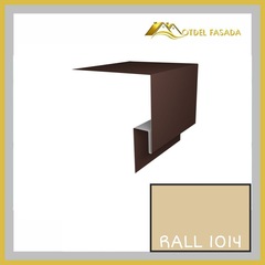 Откос оконный металлический 100мм (сложный) RALL 1014 Слоновая кость 0,45мм  2м