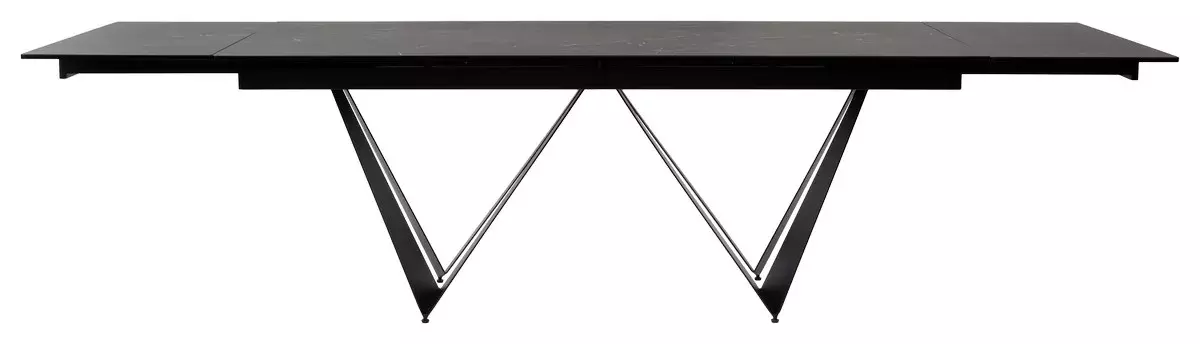 Стол RIETI 200 NERO KL-116 Черный мрамор матовый, итальянская керамика/ черный каркас, DISAUR