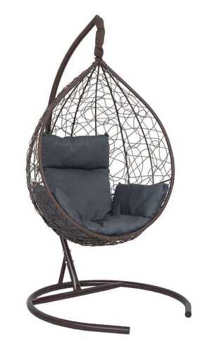 Подвесное кресло-кокон SEVILLA коричневое, темно-серая подушка (Laura Outdoor)