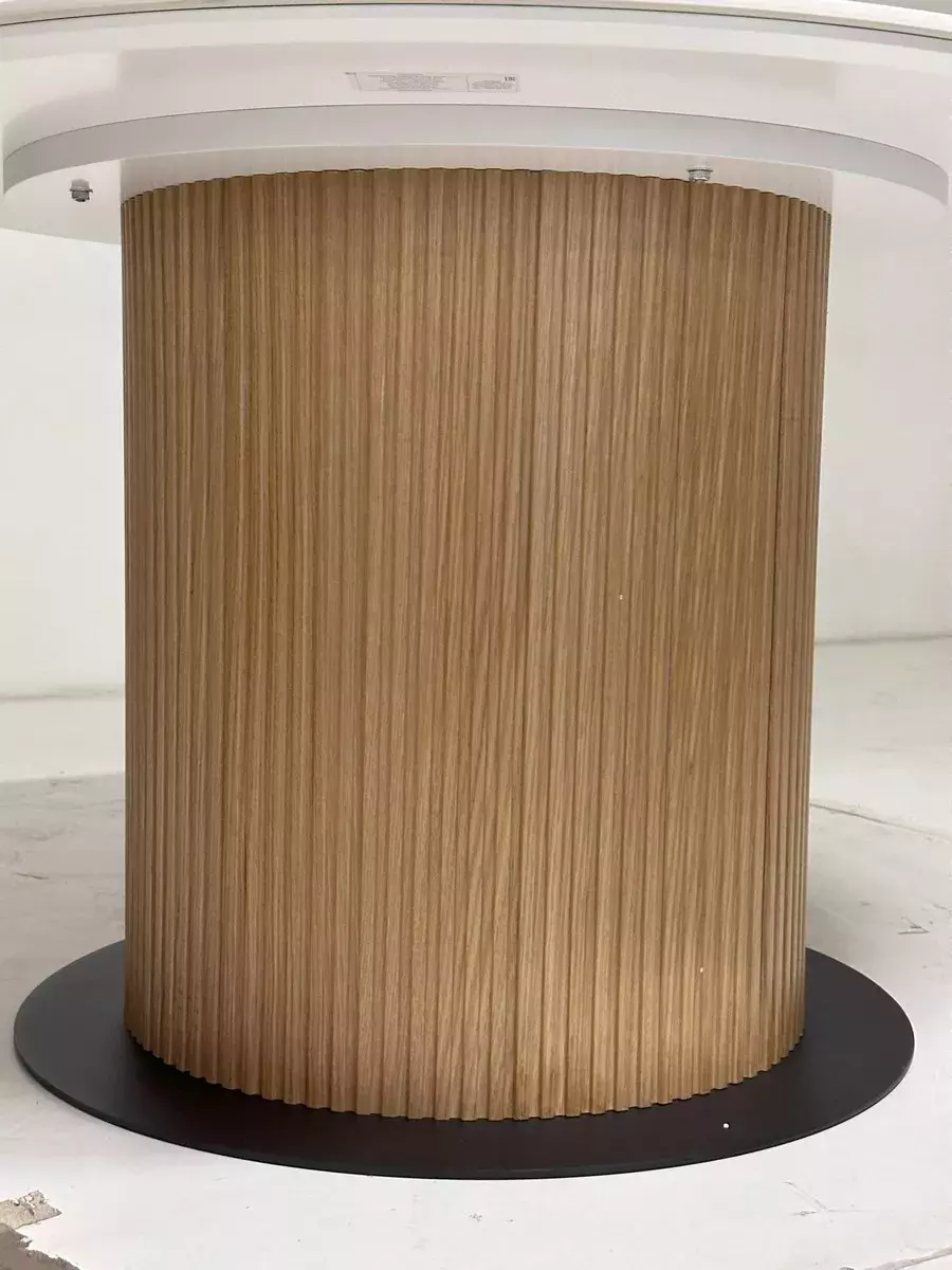 Стол MESA D120 цвет БЕЛЫЙ МРАМОР M326 / Каркас OAK, DISAUR