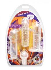 Набор из 4 насадок на член Pleasured Penis Enhancement Sleeve 4 Pack - 