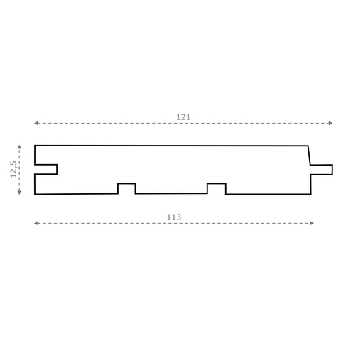 Вагонка штиль хвоя 12,5 x 121 x 2700 мм сорт АВ (уп. 7 шт)