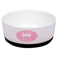 Mr.Kranch миска керамическая для собак белая с розовым 400 мл