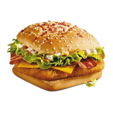 Бургер с курицей и беконом