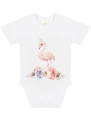 Боди с коротким рукавом "Принцесса фламинго"