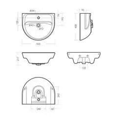 УМЫВАЛЬНИК SANITA ЭТАЛОН 55