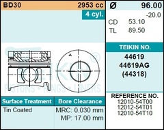 Поршень двигателя TEIKIN 44619 STD (4шт/упак)