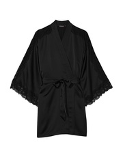 VICTORIA'S SECRET САТИНОВЫЙ ХАЛАТ С КРУЖЕВНЫМИ ВСТАВКАМИ