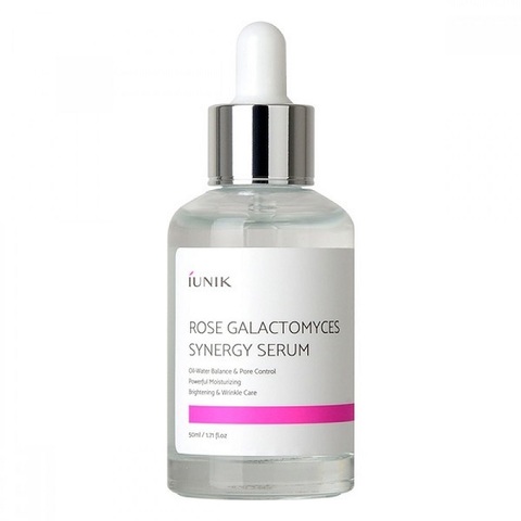 миниатюра сыворотки с розой для сияния кожи iUnik Rose Galactomyces Synergy Serum