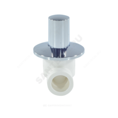 Клапан (вентиль) PP-R запорный белый хромированный Дн 25 Ру25 VALFEX 11154025