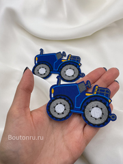 Нашивка машинка синяя 8,5х5 см