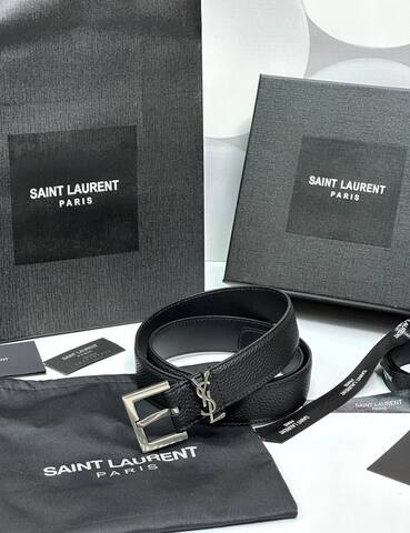 Ремень SAINT LAURENT с пряжкой CASSANDRE