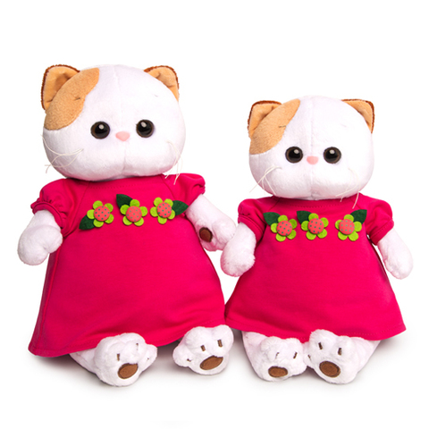Кошечка Ли-Ли в малиновом платье с цветочками - купить подружку Басика в интернет магазине