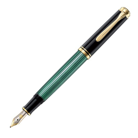 Ручка перьевая Pelikan Souverän® M400 Black and Green GT, M (994863)