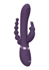 Фиолетовый анально-вагинальный вибромассажер Rini - 22,3 см. - 