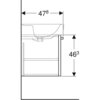 Шкафчик для раковины Geberit Renova Compact, двухдверный: B=53см, H=46.3см, T=47.8см, матовый белый / меламиновое покрытие, ультраглянцевые белые / пленочное покрытие