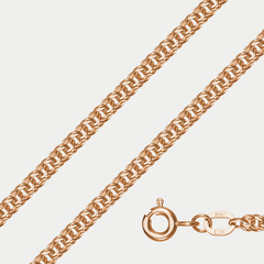 Цепь плетения "Гарибальди" полновесная из розового золота 585 пробы без вставок (арт. НЦ 12-316Б 0.40)