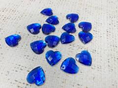 Стразы пришивные акрил, d 1,4 см, электрик