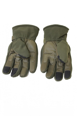 Перчатки стрелковые тактические утепленные с манжетой Soft Shell (олива)
