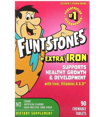Flintstones, Мультивитамины для детей, с дополнительным содержанием железа, 90 жевательных таблеток