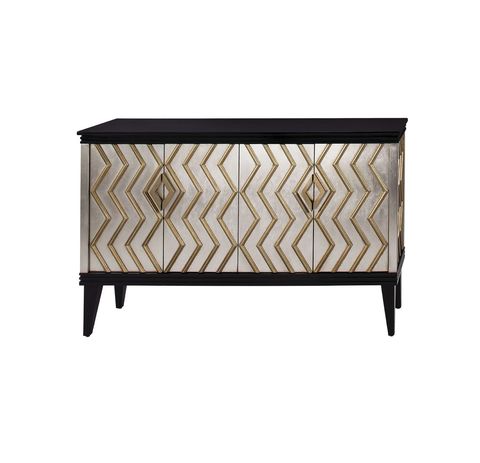 Комод с каменной столешницей 97x41x159см Garda Decor черный с золотом