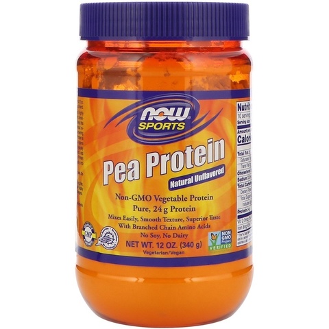 Now Foods, Гороховый белок, натуральный, без вкусовых добавок, 12 унций (340 г)