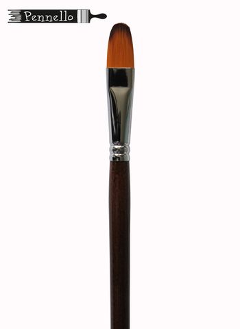 кисть Pennello DELUXE синтетика овальная №12 длинная ручка