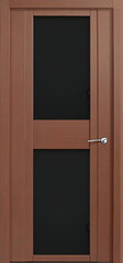 Межкомнатная дверь H-III / Цвет Дуб палисандр / Стекло черное / Двери Верда