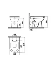 Унитаз напольный приставной 