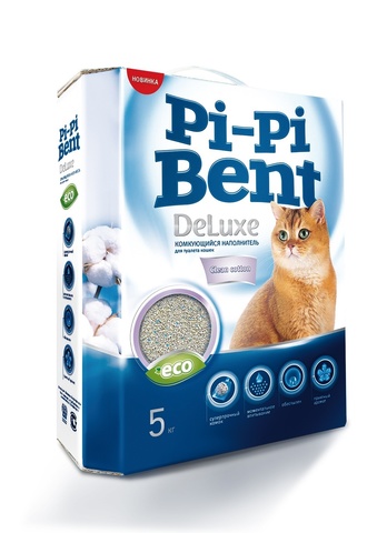 Наполнитель комкующийся PI-Pi-Bent DeLuxe Clean Cotton lumps Litter