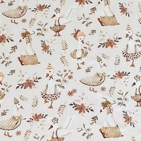 ПРЕДЗАКАЗ, ГУСИ НА ПРОГУЛКЕ, БЕЖЕВЫЙ, 100% хлопок