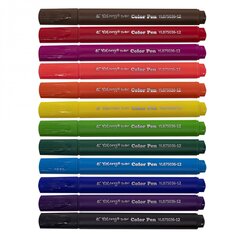 
          Фломастеры, 12 цв, Yalong, корпус трёхгранный утолщённый, "Color" вентилируемый колпачок, картонная упаковка, европодвес