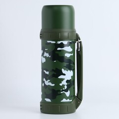 Термос Мастер К «Движение», 1.2 л, 11×29 см, с кружкой, сохраняет тепло 18 ч, нержавеющая сталь, зелёный