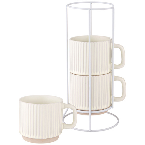 Набор из 3 чашек Lefard на металлической подставке, 260 мл - купить 1