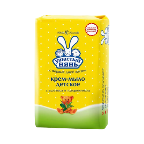 Крем-мыло УШАСТЫЙ НЯНЬ с алоэ вера и подорожником 90г