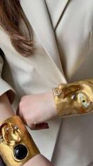 Браслет - манжета УХО широкий в стиле Schiaparelli