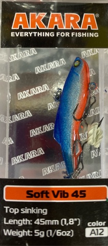 Воблер Akara раттлин Soft Vib 45 мм 5 гр. (1/6 oz 1,8 in) A 12