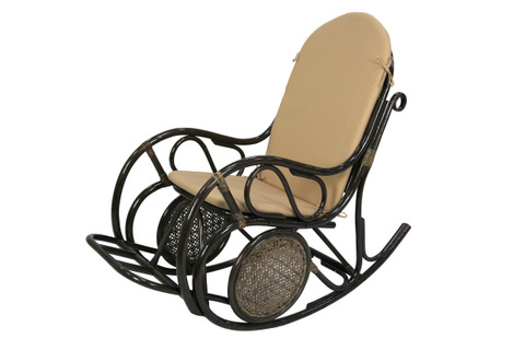 Кресло-качалка Garden story Сантьяго (1кор.+мягк.эл.) каркас коричневый, сиденье бежевое)