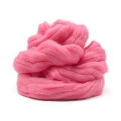 Шерсть для валяния "ТРО", тонкая мериносовая шерсть 100г, светлая азалия