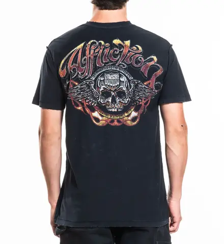 Affliction | Футболка двусторонняя мужская Tragic Reign Rev. Tee A29126 обратная сторона сзади