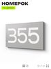 Номер на дверь 355, табличка на дверь для офиса, квартиры, кабинета, аудитории, склада, серая 120х70 мм, Айдентика Технолоджи
