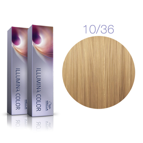 Wella Professional Illumina Color 10/36 (Яркий блонд золотисто-фиолетовый) - Стойкая крем-краска для волос