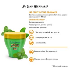 ISB Fruit of the Groomer Mint Восстанавливающая маска для любого типа шерсти с витамином В6 250 мл