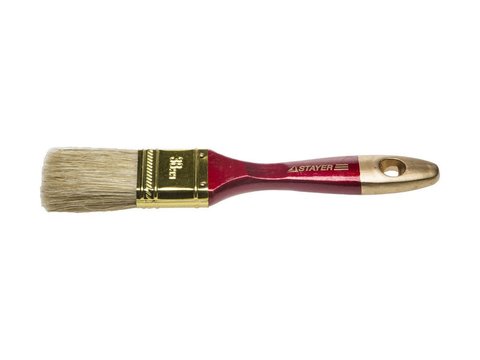STAYER Universal 38 мм, 1,5? светлая натуральная щетина, деревянная ручка, Плоская кисть, PROFESSIONAL (0104-038) 12 шт