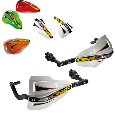 HGS-05 Silver Защита рук/ручек на тонкий руль мотоцикла 22.2 с лопухами, изогнутый тип, серебро