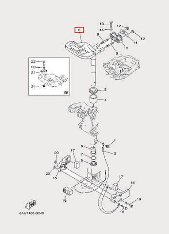 Кронштейн Рулевого механизма для лодочного мотора F9,9 Sea-PRO