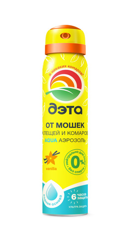 ДЭТА  АКВА (AQUA) аэрозоль от мошек, клещей и комаров 100 мл