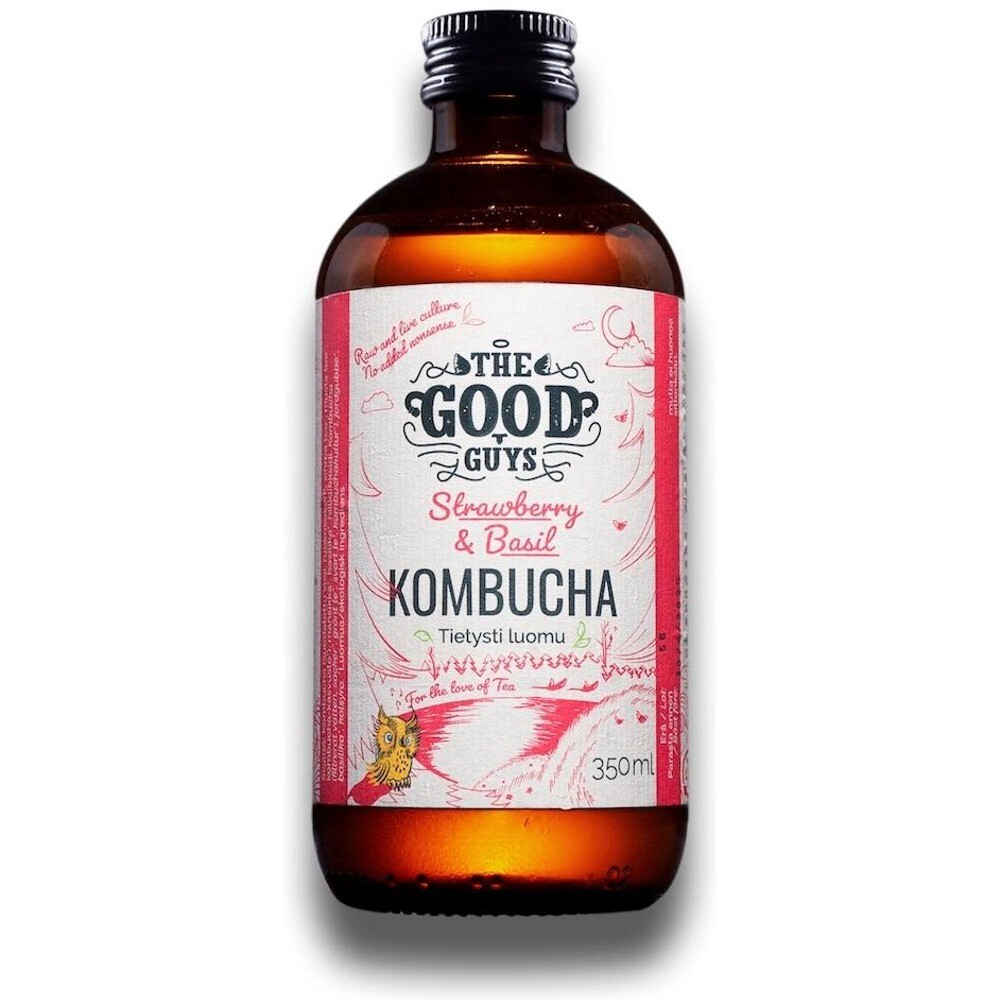 The Good Guys Strawberry Basil Kombucha 350Ml